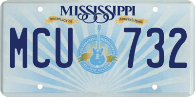 MS license plate MCU732