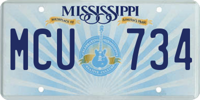 MS license plate MCU734