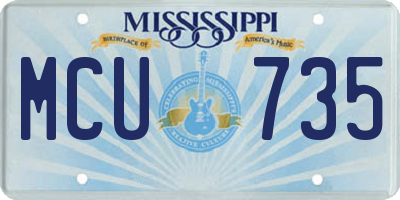 MS license plate MCU735