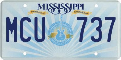 MS license plate MCU737