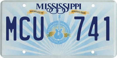 MS license plate MCU741