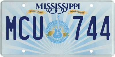 MS license plate MCU744