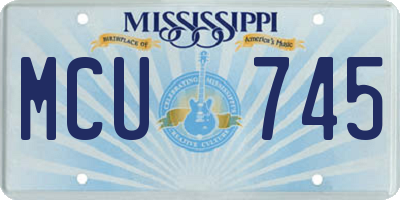 MS license plate MCU745