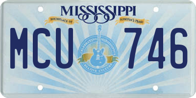 MS license plate MCU746