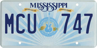 MS license plate MCU747