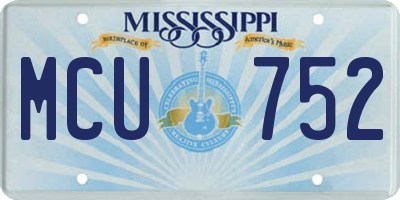 MS license plate MCU752