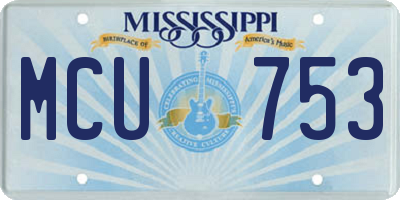 MS license plate MCU753