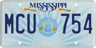 MS license plate MCU754