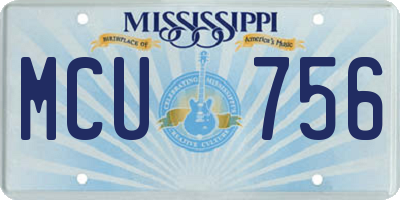 MS license plate MCU756