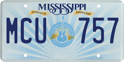 MS license plate MCU757