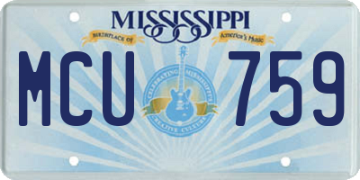 MS license plate MCU759