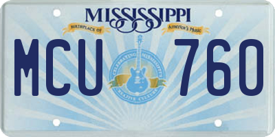 MS license plate MCU760