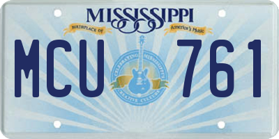 MS license plate MCU761