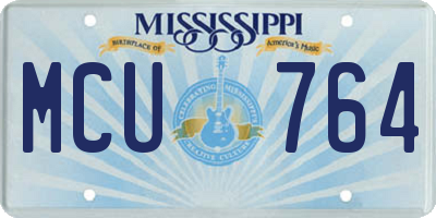 MS license plate MCU764