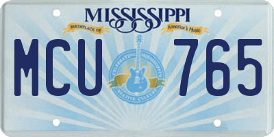 MS license plate MCU765