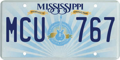 MS license plate MCU767