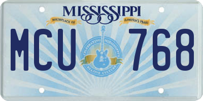 MS license plate MCU768