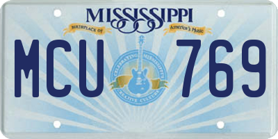 MS license plate MCU769