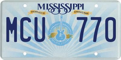 MS license plate MCU770