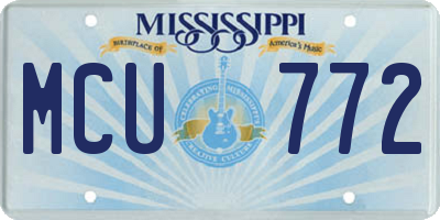 MS license plate MCU772