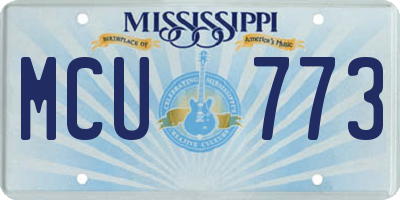MS license plate MCU773