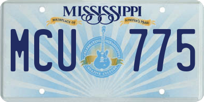 MS license plate MCU775