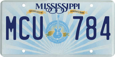 MS license plate MCU784