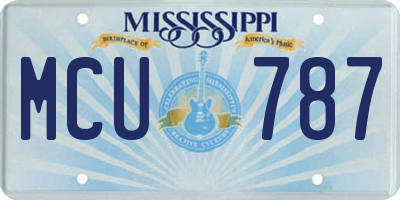 MS license plate MCU787
