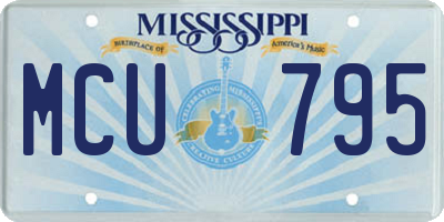MS license plate MCU795
