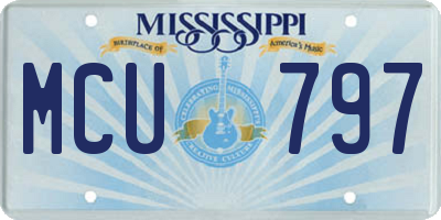 MS license plate MCU797