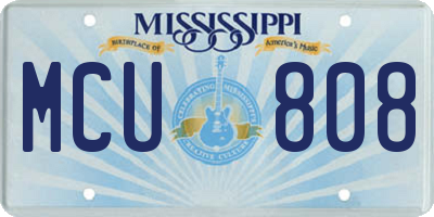 MS license plate MCU808