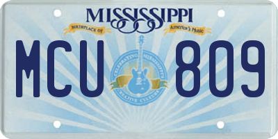 MS license plate MCU809