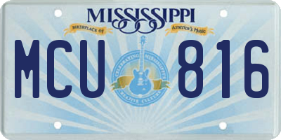 MS license plate MCU816