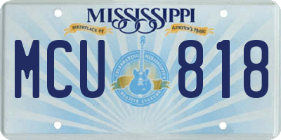 MS license plate MCU818