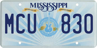 MS license plate MCU830