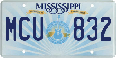 MS license plate MCU832