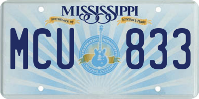 MS license plate MCU833