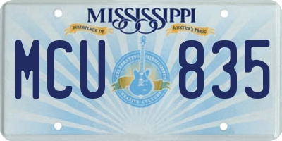 MS license plate MCU835