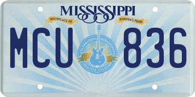 MS license plate MCU836