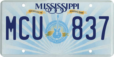 MS license plate MCU837