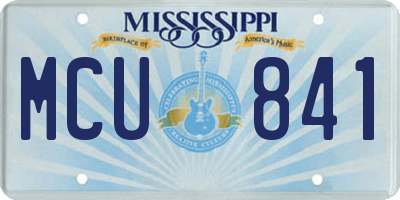 MS license plate MCU841