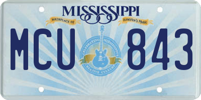 MS license plate MCU843