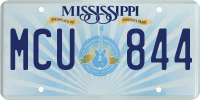 MS license plate MCU844
