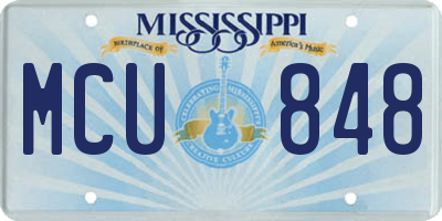 MS license plate MCU848