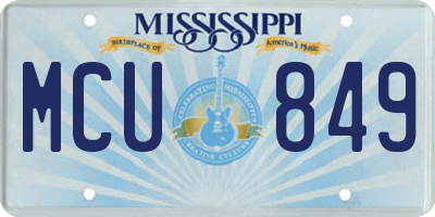 MS license plate MCU849