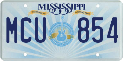 MS license plate MCU854