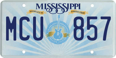 MS license plate MCU857