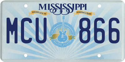 MS license plate MCU866