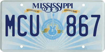 MS license plate MCU867