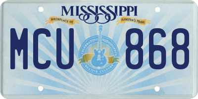 MS license plate MCU868